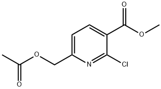 3-Pyridinecarboxylic acid, 6-[(acetyloxy)methyl]-2-chloro-, methyl ester 结构式