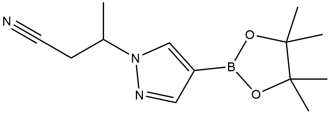 3-(4-(4,4,5,5-四甲基-1,3,2-二氧杂硼杂环戊烷-2-基)-1H-吡唑-1-基)丁腈 结构式