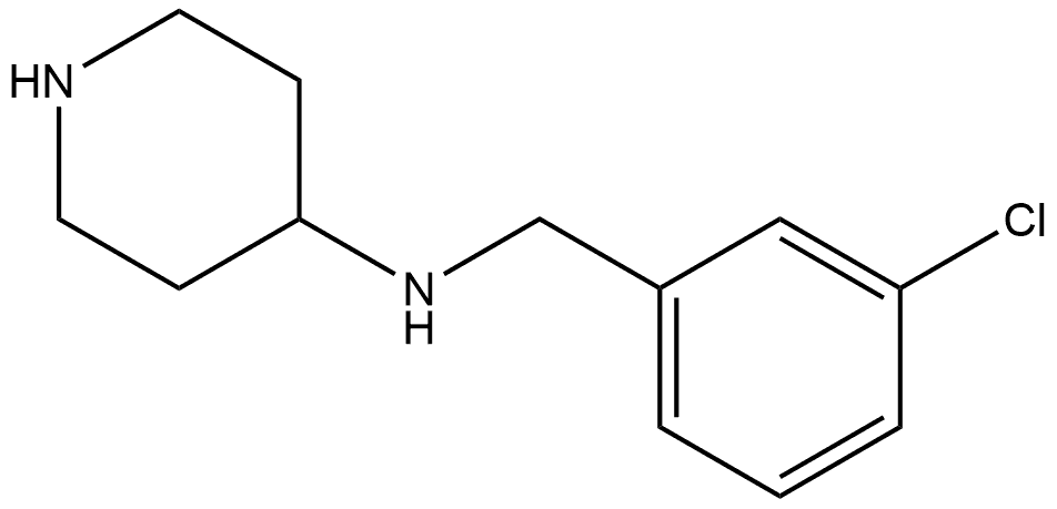 N-(3-Chlorobenzyl)piperidine-4-amine 结构式