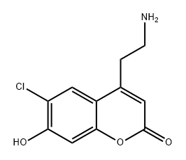 4-(2-氨基乙基)-6-氯-7-羟基-2H-铬-2-酮 结构式