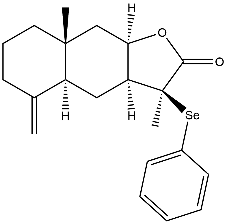Naphtho[2,3-b]furan-2(3H)-one, decahydro-3,8a-dimethyl-5-methylene-3-(phenylseleno)-, [3S-(3α,3aβ,4aβ,8aα,9aβ)]- (9CI) 结构式