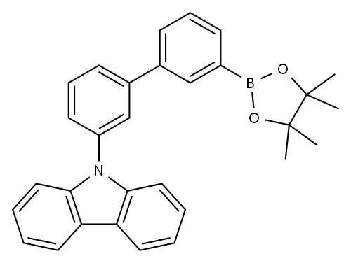 9-[3′-硼酸频哪醇酯[1,1′-联苯]-3-基]-9H-咔唑 结构式