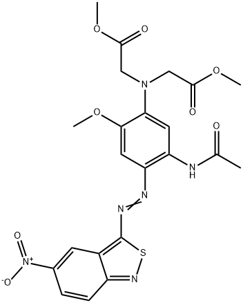 Glycine, N-[5-(acetylamino)-2-methoxy-4-[2-(5-nitro-2,1-benzisothiazol-3-yl)diazenyl]phenyl]-N-(2-methoxy-2-oxoethyl)-, methyl ester 结构式