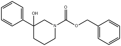 1-Piperidinecarboxylic acid, 3-hydroxy-3-phenyl-, phenylmethyl ester 结构式