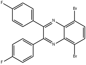 Quinoxaline, 5,8-dibromo-2,3-bis(4-fluorophenyl)- 结构式