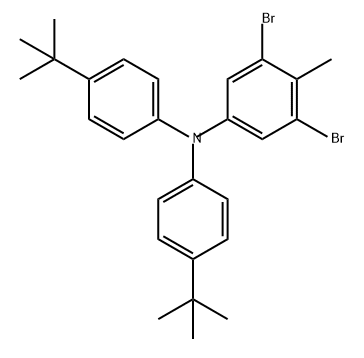 3,5-二溴-N,N-双(4-叔丁基苯基)-4-甲基苯胺 结构式