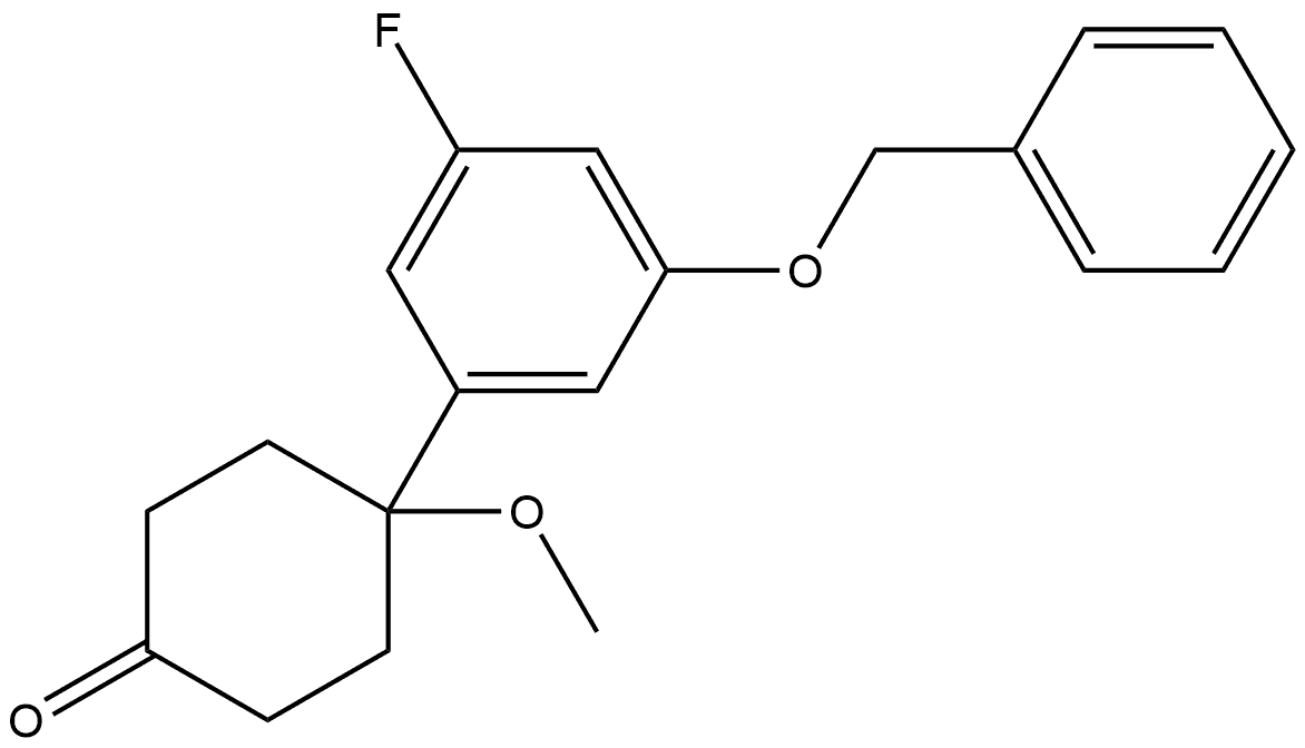 4-[3-Fluoro-5-(phenylmethoxy)phenyl]-4-methoxycyclohexanone 结构式