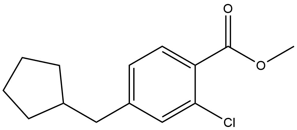 Methyl 2-chloro-4-(cyclopentylmethyl)benzoate 结构式