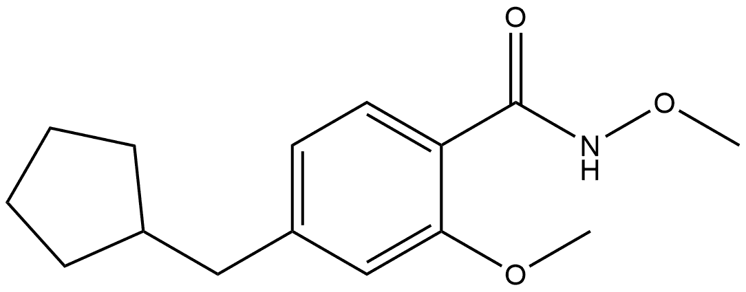 4-(Cyclopentylmethyl)-N,2-dimethoxybenzamide 结构式