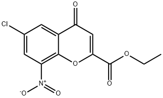 ETHYL 6-CHLORO-8-NITRO-4-OXO-4H-CHROMENE-2-CARBOXYLATE 结构式