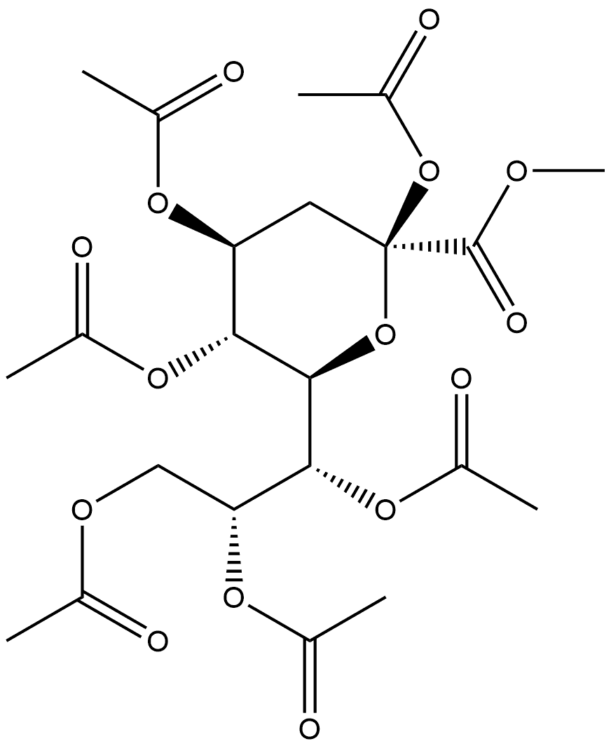 D-glycero-β-D-galacto-2-Nonulopyranosonic acid, 3-deoxy-, methyl ester, 2,4,5,7,8,9-hexaacetate 结构式