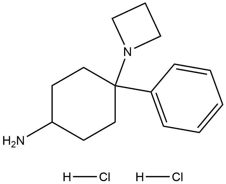 4-(azetidin-1-yl)-4-phenylcyclohexan-1-amine dihydrochloride 结构式