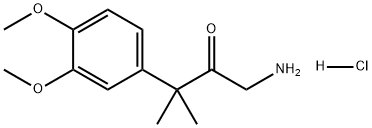 1-氨基-3-(3,4-二甲氧基苯基)-3-甲基丁-2-酮盐酸盐 结构式