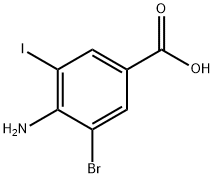 4-氨基-3-溴-5-碘苯甲酸 结构式