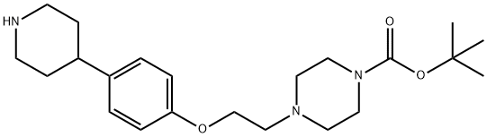 1-Piperazinecarboxylic acid, 4-[2-[4-(4-piperidinyl)phenoxy]ethyl]-, 1,1-dimethylethyl ester 结构式