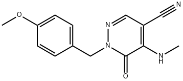 1-(4-甲氧基苄基)-5-(甲氨基)-6-氧代-1,6-二氢哒嗪-4-腈 结构式