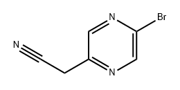 2-(5-溴吡嗪-2-基)乙腈 结构式