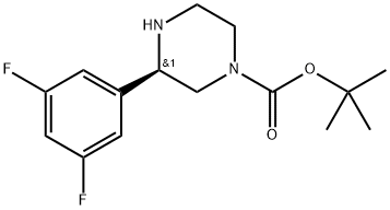 (R)-3-(3,5-二氟苯基)哌嗪-1-甲酸叔丁酯 结构式