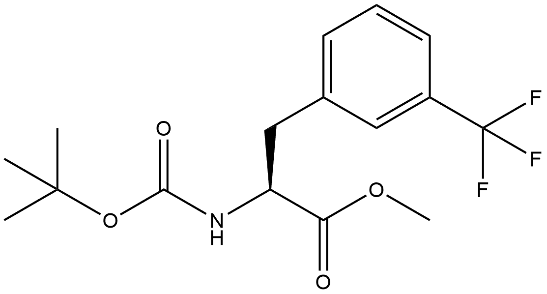 methyl (S)-2-((tert-butoxycarbonyl)amino)-3-(3-(trifluoromethyl)phenyl)propanoate 结构式