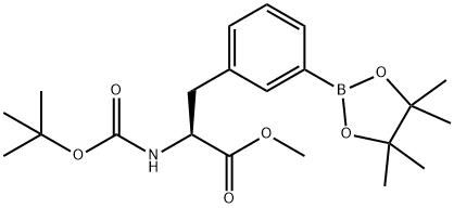 L-Phenylalanine, N-[(1,1-dimethylethoxy)carbonyl]-3-(4,4,5,5-tetramethyl-1,3,2-dioxaborolan-2-yl)-, methyl ester 结构式