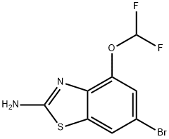2-Benzothiazolamine, 6-bromo-4-(difluoromethoxy)- 结构式
