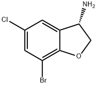 (S)-7-溴-5-氯-2,3-二氢苯并呋喃-3-胺 结构式