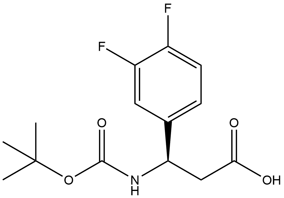 (R)-3-((tert-butoxycarbonyl)amino)-3-(3,4-difluorophenyl)propanoic acid 结构式