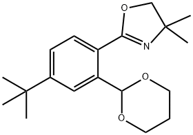 Oxazole, 2-[4-(1,1-dimethylethyl)-2-(1,3-dioxan-2-yl)phenyl]-4,5-dihydro-4,4-dimethyl- 结构式