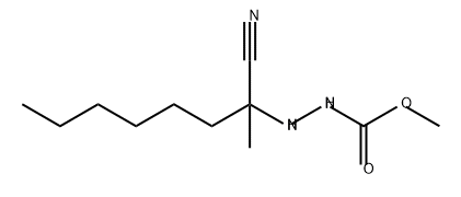 Hydrazinecarboxylic acid, 2-(1-cyano-1-methylheptyl)-, methyl ester 结构式