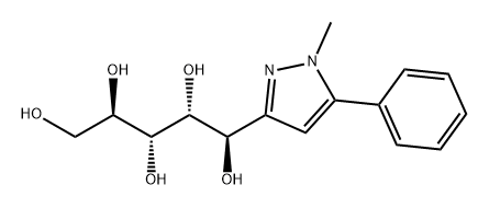 D-Arabinitol, 1-C-(1-methyl-5-phenyl-1H-pyrazol-3-yl)-, (1R)- 结构式