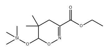 4H-1,2-Oxazine-3-carboxylic acid, 5,6-dihydro-5,5-dimethyl-6-[(trimethylsilyl)oxy]-, ethyl ester 结构式