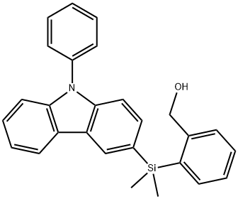 (2-(Dimethyl(9-phenyl-9H-carbazol-3-yl)silyl)phenyl)methanol 结构式