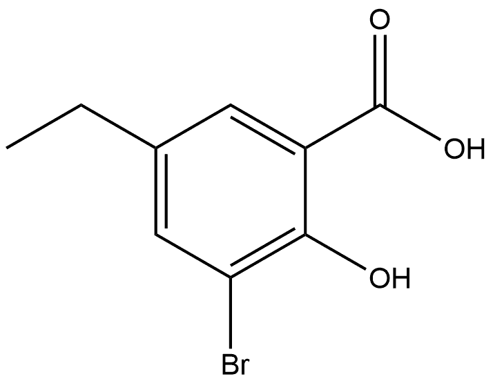 3-Bromo-5-ethyl-2-hydroxybenzoic acid 结构式