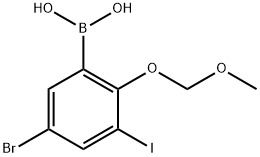 (5-溴-3-碘-2-(甲氧基甲氧基)苯基)硼酸 结构式