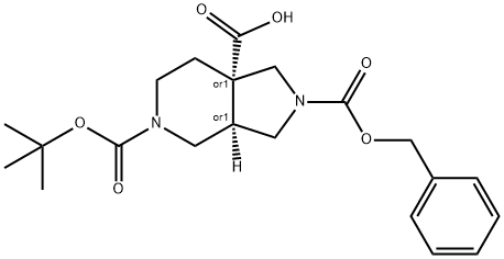 (3aR,7aS)-rel-Tetrahydro-1H-pyrrolo[3,4-c]pyridin-2,5,7a(3H)-tricarboxylic acid 5-(tert-butyl) 2-(benzyl) ester 结构式