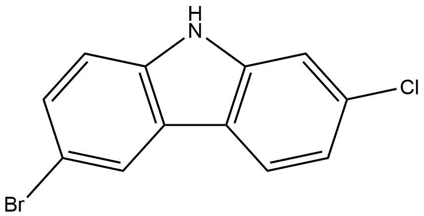 6-溴-2-氯-9H-咔唑 结构式