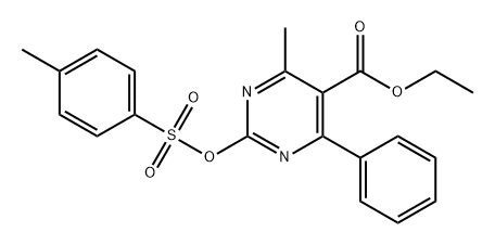 5-Pyrimidinecarboxylic acid, 4-methyl-2-[[(4-methylphenyl)sulfonyl]oxy]-6-phenyl-, ethyl ester 结构式