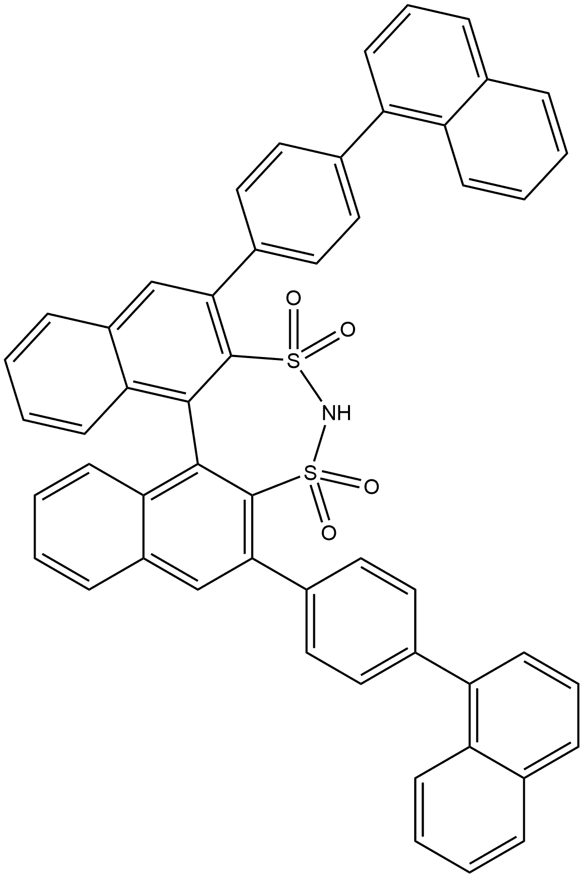 Dinaphtho[2,1-d:1',2'-f][1,3,2]dithiazepine, 2,6-bis[4-(1-naphthalenyl)phenyl]-, 3,3,5,5-tetraoxide, (11bR)- 结构式