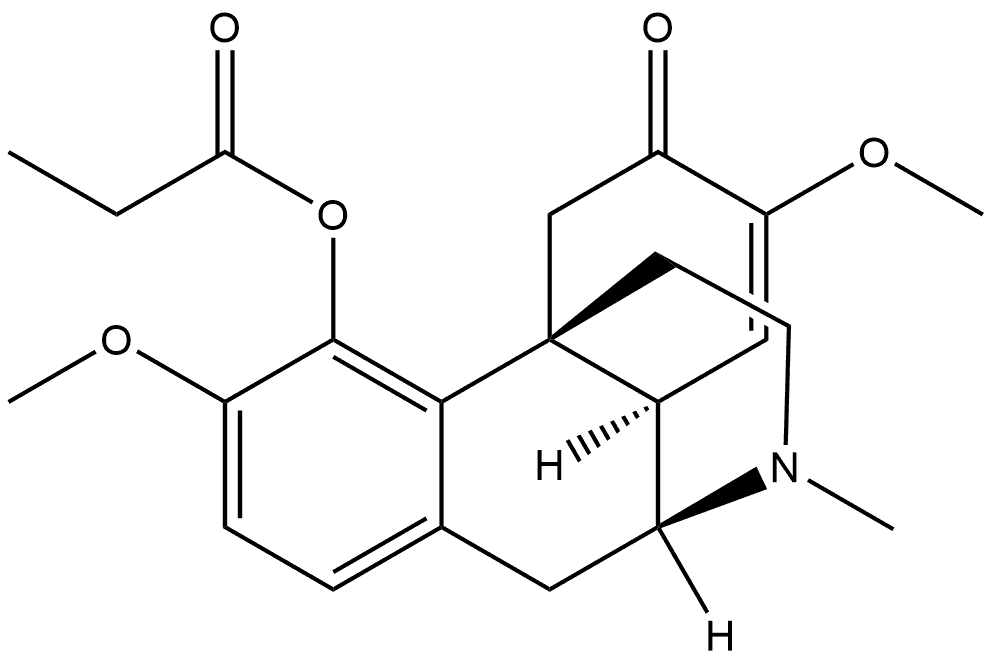Morphinan-6-one, 7,8-didehydro-3,7-dimethoxy-17-methyl-4-(1-oxopropoxy)-, (9α,13α,14α)- 结构式