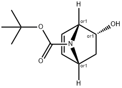 REL-叔丁基(1R,4R,5R)-5-羟基-7-氮杂双环[2.2.1]庚-2-烯-7-羧酸 结构式