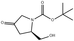 (R)-2-(羟甲基)-4-氧代吡咯烷-1-羧酸叔丁酯 结构式