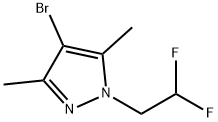 4-溴-1-(2,2-二氟乙基)-3,5-二甲基吡唑 结构式