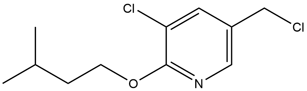 3-Chloro-5-(chloromethyl)-2-(3-methylbutoxy)pyridine 结构式