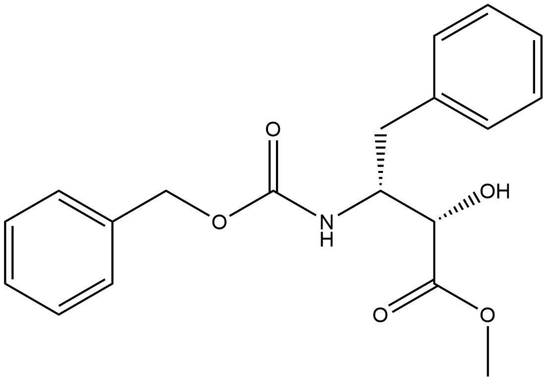 Benzenebutanoic acid, α-hydroxy-β-[[(phenylmethoxy)carbonyl]amino]-, methyl ester, (αS,βR)- 结构式