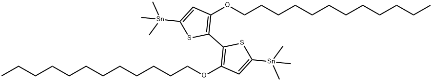 (3,3'-双(十二烷氧基)-[2,2'-联噻吩]-5,5'-二基)双(三甲基锡) 结构式