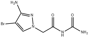 2-(3-氨基-4-溴-1H-吡唑-1-基)-N-氨基甲酰乙酰胺 结构式