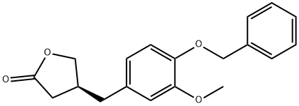 2(3H)-Furanone, dihydro-4-[[3-methoxy-4-(phenylmethoxy)phenyl]methyl]-, (4S)- 结构式