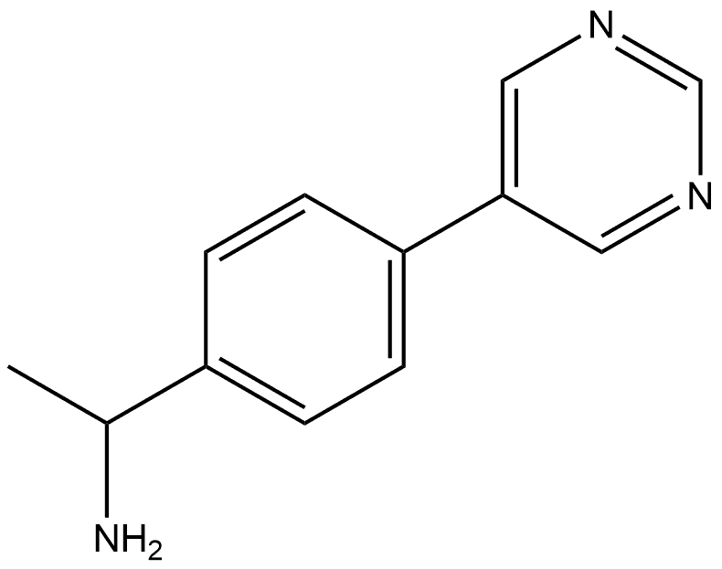 1-[4-(嘧啶-5-基)苯基]乙-1-胺 结构式