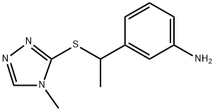 3-(1-((4-甲基-4H-1,2,4-三唑-3-基)硫代)乙基)苯胺 结构式