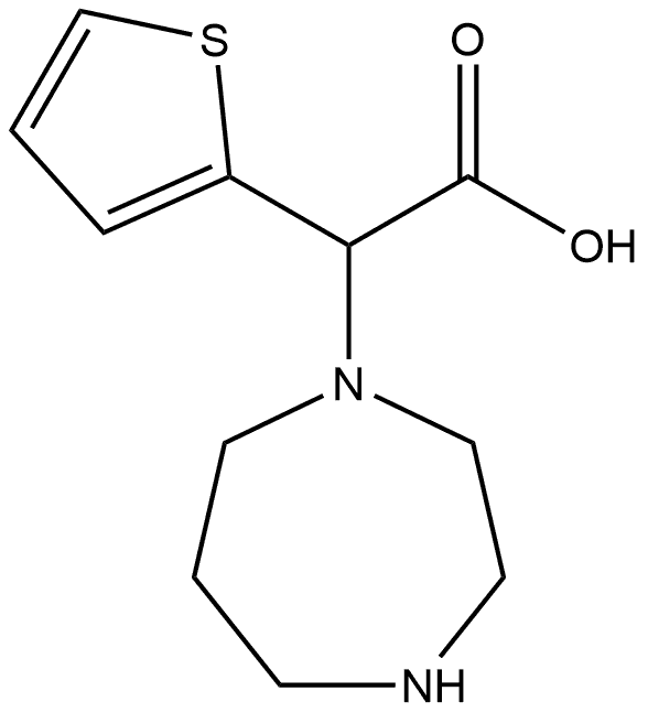 1H-1,4-Diazepine-1-acetic acid, hexahydro-α-2-thienyl- 结构式